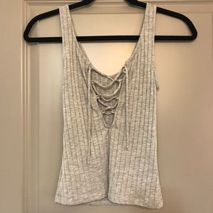 Urban outfitters grey lace up tank